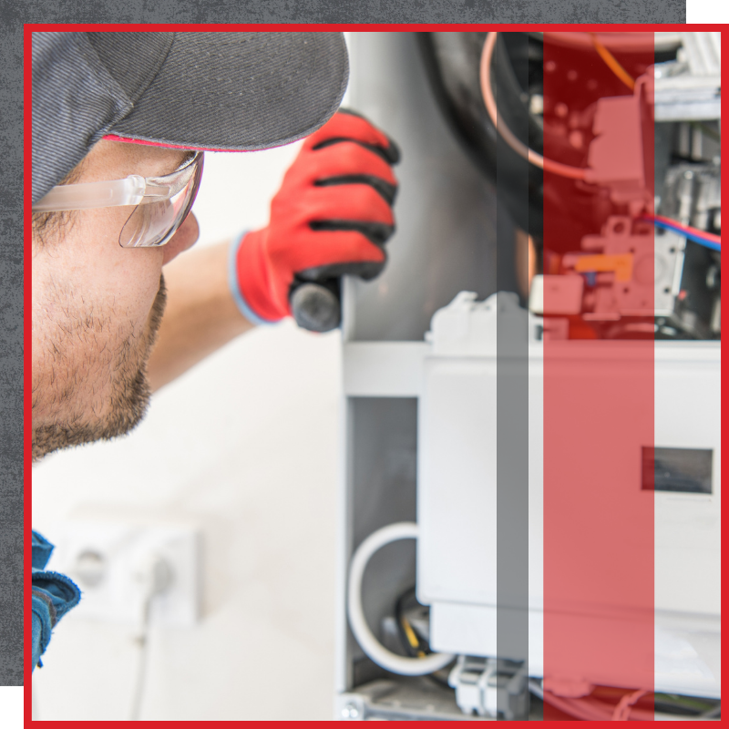 Man repairing a heating system