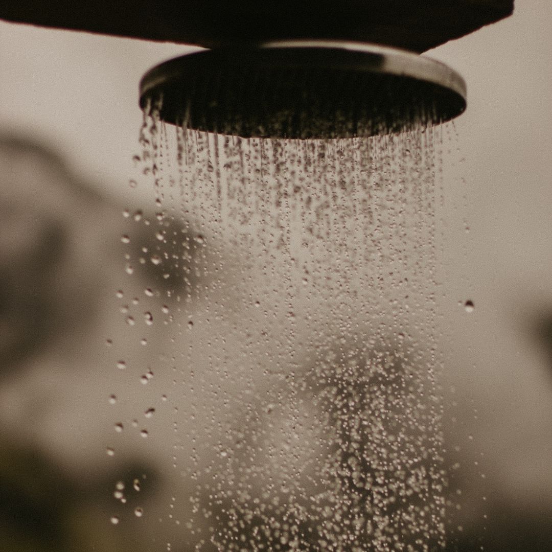 hot water coming out of a showerhead